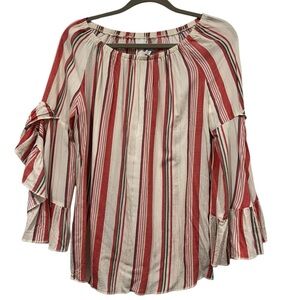 Fever Striped tiered Ruffle Sleeves Women's Top size M 3x$15